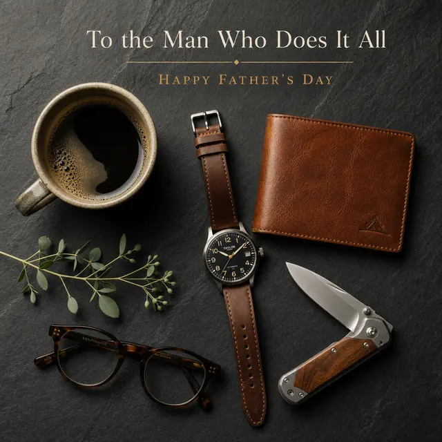 Fathers Day Gifts Flatlay