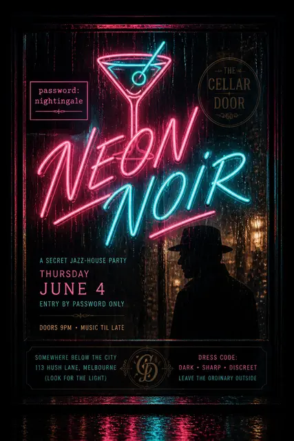Neon Noir Speakeasy