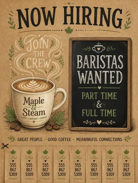 Cafe Barista Wanted