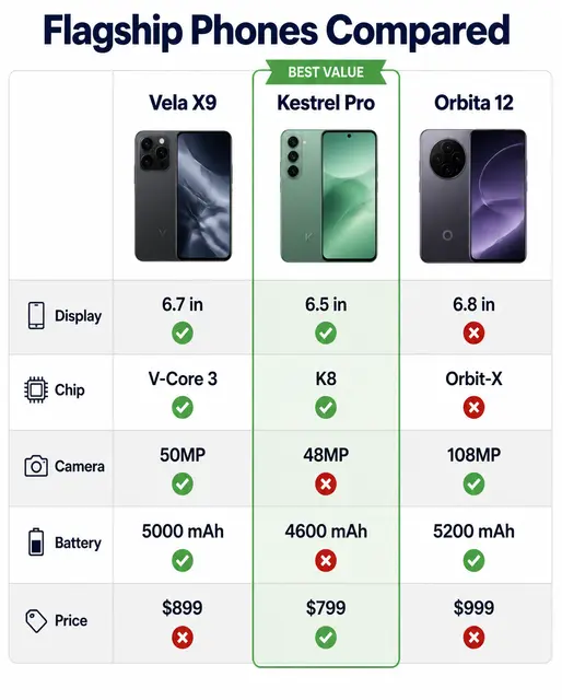 Flagship Phones Comparison Table