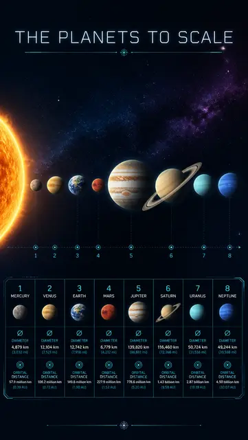 The Planets to Scale