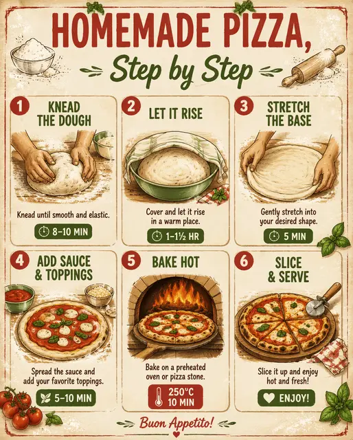 Homemade Pizza, Step by Step