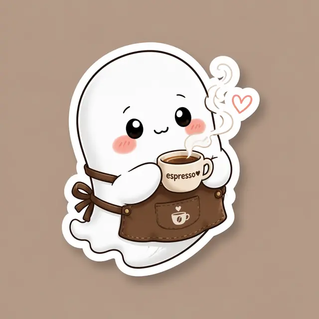Ghost Barista Sticker Avatar