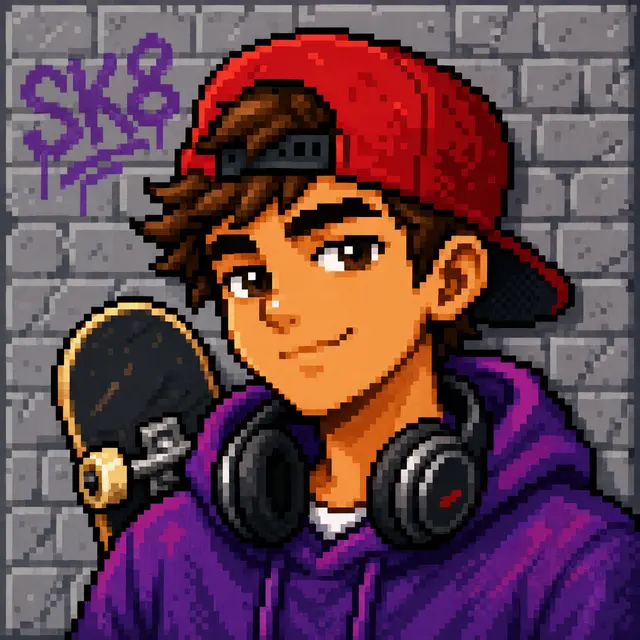 Streetwear Skater Pixel Avatar