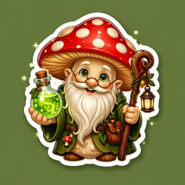 Mushroom Wizard Sticker Avatar