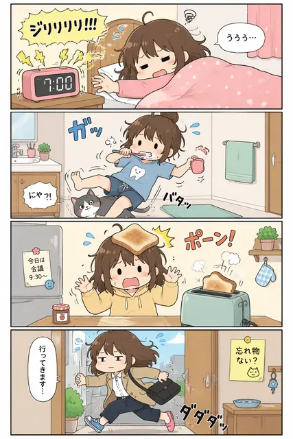 Morning Routine 4-Koma