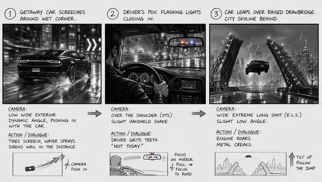 Heist Getaway Storyboard