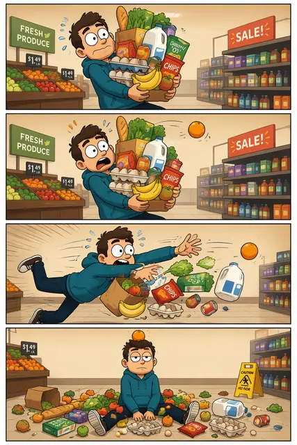 Grocery Run Mishap 4-Koma