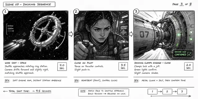 Space Station Docking Storyboard