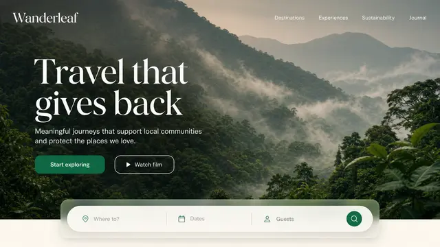Eco Travel Landing Hero