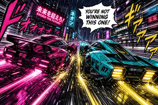 Neon Racer Duel Panel
