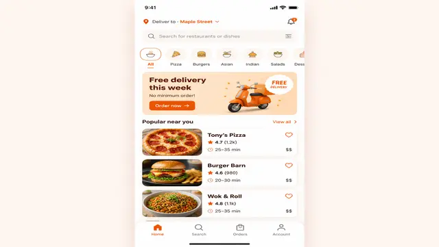 Food Delivery App Screen