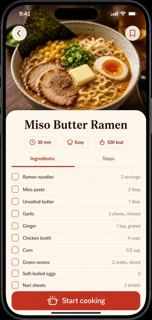 Recipe App Detail Screen
