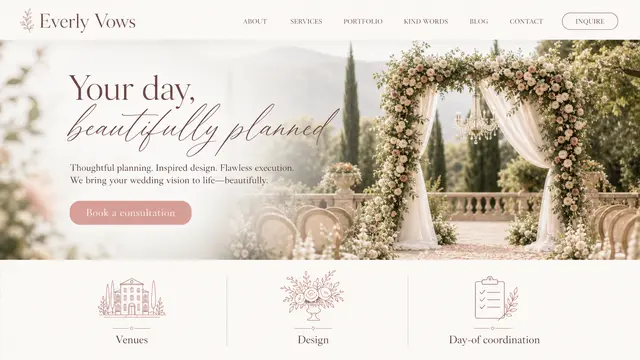 Wedding Planner Landing