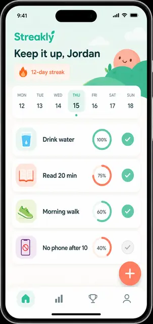 Habit Tracker Mobile Screen