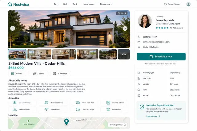 Real Estate Listing Page
