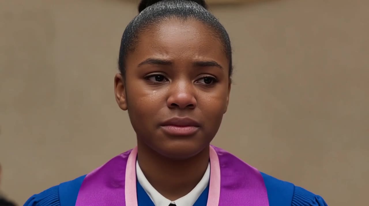 Graduation-gown close-up: a worried monologue to camera
